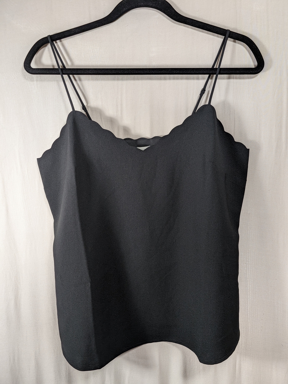 J. Crew Black Scallop-Edge Camisole